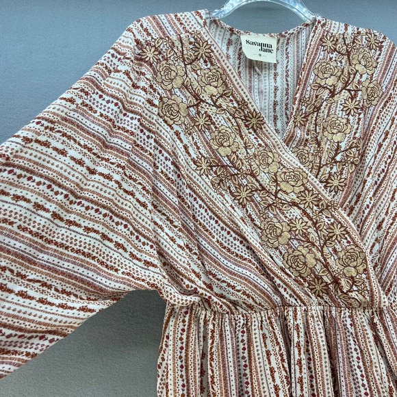 Savanna Jane Women's V-Neck Babydoll Top Size 1X Embroidered - Picture 5 of 11